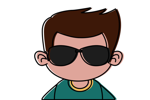 戴墨镜卡通图