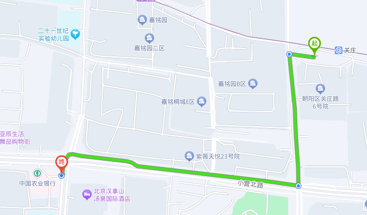 北京民众眼科医院关庄地铁站15号线步行路线